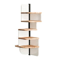 "Moderne Wandplank met Houten Regals en Minimalistisch Ontwerp"