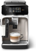 Philips 2300-Serie Volautomatische Espressomachine - 4 Dranken, Modern kleurentouchscreen, LatteGo-melksysteem, SilentBrew, Keramische Molen, AquaClean-Filter. Wit Chroom (EP2333/40)